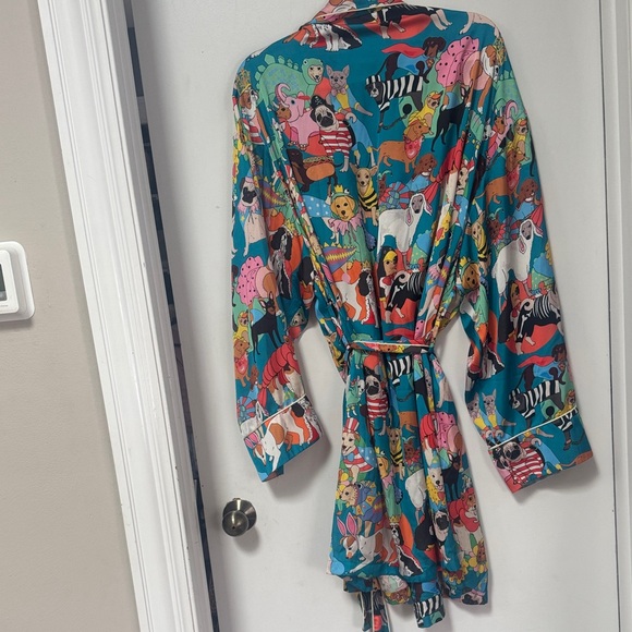 Karen Mabon Fancy Dogs Silky Women's Robe L/XL - Picture 7 of 7